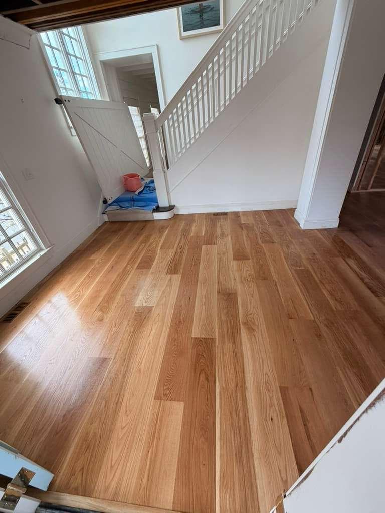 Detailed close-up of hardwood floor with natural grain